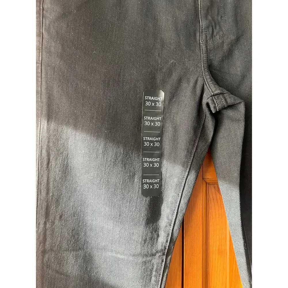NWT J. Crew Men's Straight-Fit Jeans Signature Flex Dark Shadow Black Size 30x30